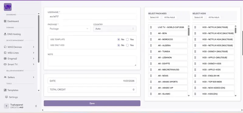lionottpanel Lion OTT reseller dashboard